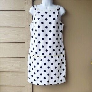 Ann Taylor Loft Black Polka-dot Sleeveless Dress